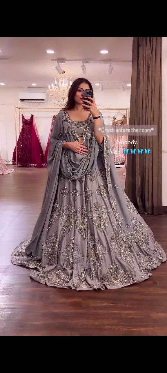 Silk Printed White Lehenga - MYLUXURY LANE ENTERPRISE